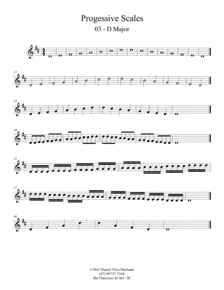 Progressive Scales - Violin - D Major