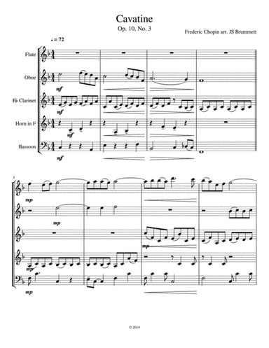 Chopin Cavatine Op. 10 No. 3 (arr. Jennifer Brummett)