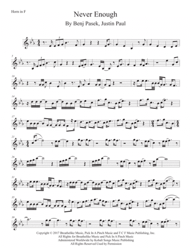 Never Enough (arr. Kevin Busse)