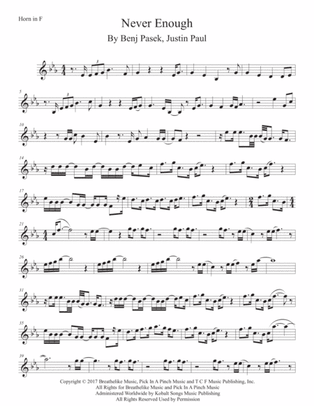 Never Enough (arr. Kevin Busse)