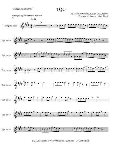 Tqg (arr. Sheet Music Express)