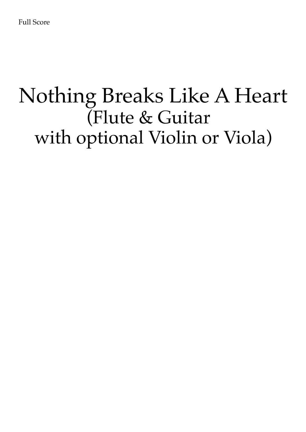 Nothing Breaks Like A Heart (arr. Simon Dawson)