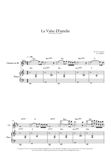 La Valse D'amelie (arr. SMMUS)