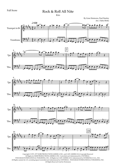 Rock And Roll All Nite (arr. Fabio Britto)