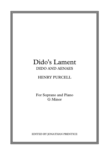 When I Am Laid (Dido's Lament) - G Minor (arr. Jonathan Prentice)