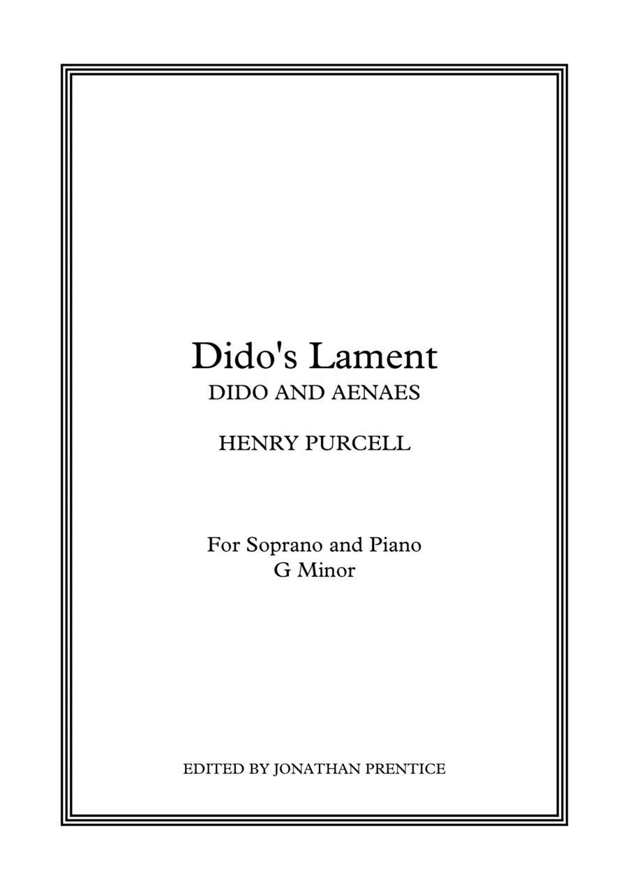 When I Am Laid (Dido's Lament) - G Minor (arr. Jonathan Prentice)