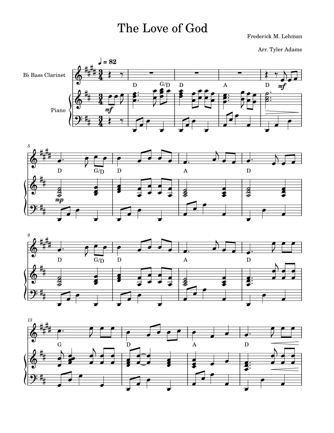 The Love Of God (Bass Clarinet Solo) (arr. Tyler Adams)