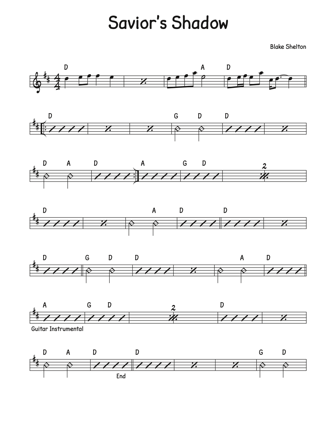 Savior's Shadow (arr. David M Fagnant)