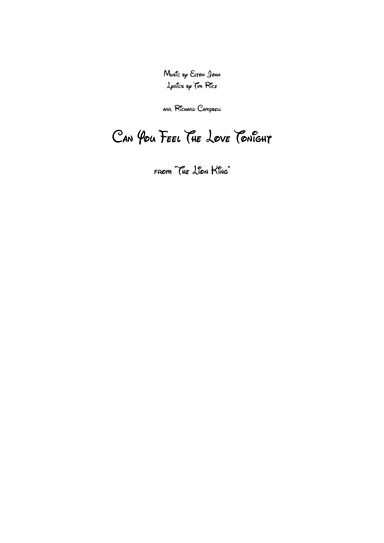 Can You Feel The Love Tonight (arr. Richard Campbell)