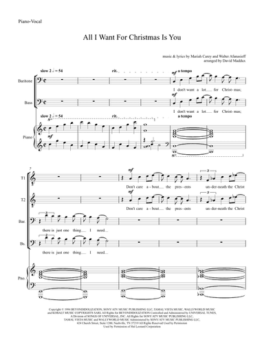 All I Want For Christmas Is You (arr. David Maddux)