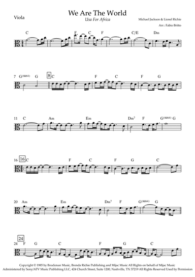 We Are The World (arr. Fabio Britto)