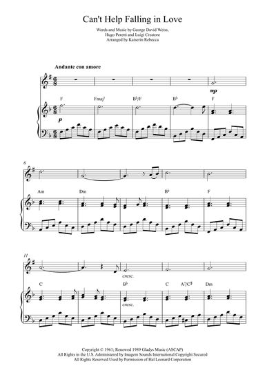 Can't Help Falling In Love (arr. Kaiserin Rebecca)