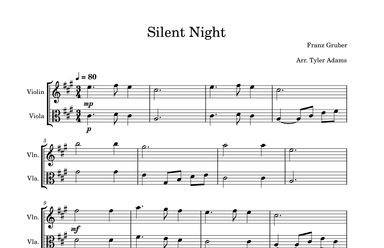 Silent Night (Violin and Viola Duet) (arr. Tyler Adams)