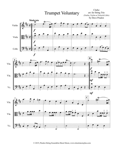 Clarke Trumpet Voluntary for String Trio (arr. Dave Prudon)
