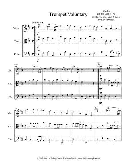 Clarke Trumpet Voluntary for String Trio (arr. Dave Prudon)