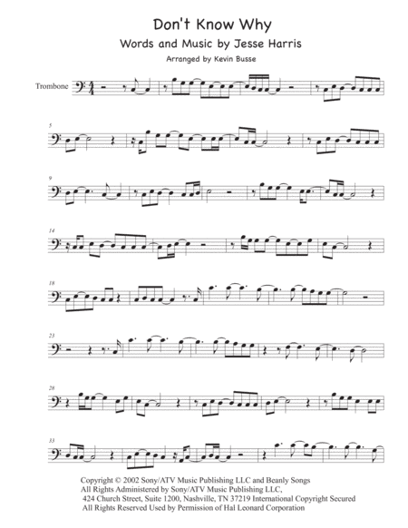 Don't Know Why (arr. Kevin Busse)