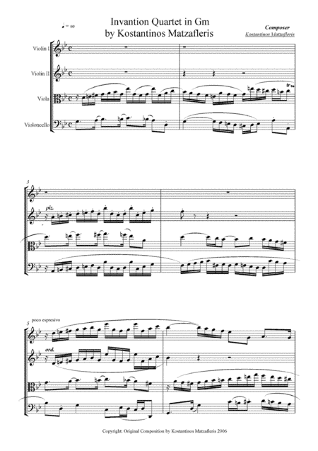 Invention Quartet 4a in Gm