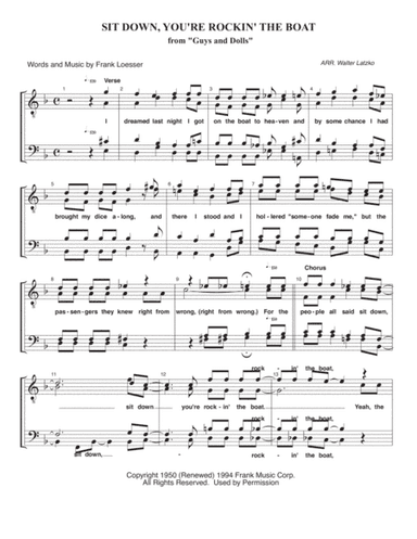 Sit Down You're Rockin' The Boat (arr. Walter Latzko)