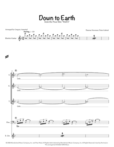 Down To Earth (arr. Gregory Amerind)