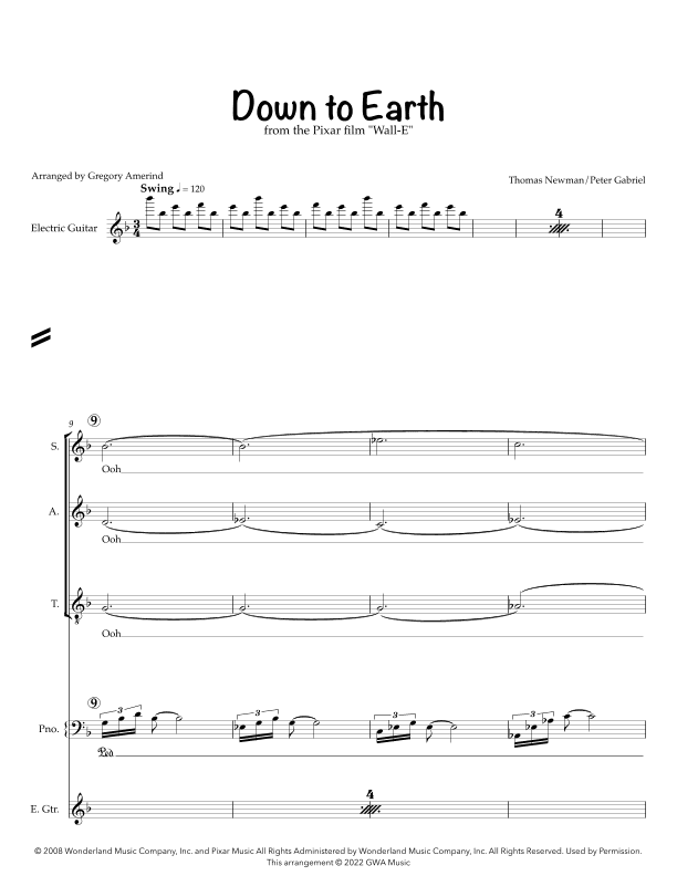 Down To Earth (arr. Gregory Amerind)