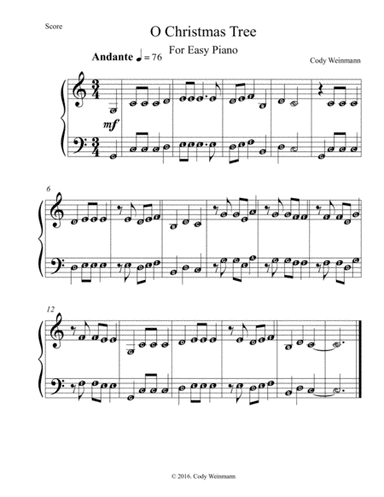 O Christmas Tree (For Easy Piano) (arr. Cody Weinmann)