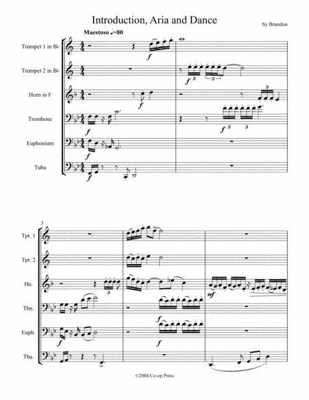 Introduction, Aria and Dance for Brass Sextet