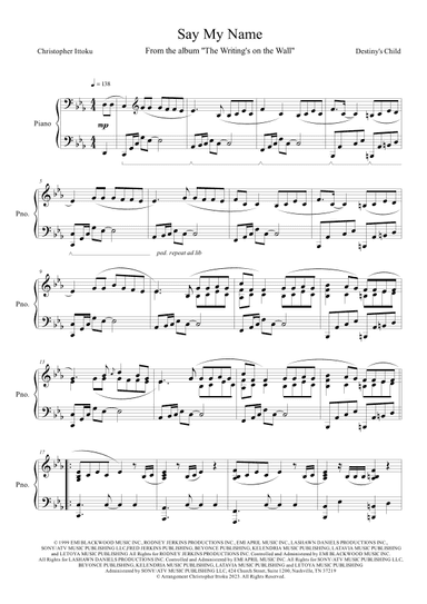 Say My Name (arr. Christopher Ittoku)