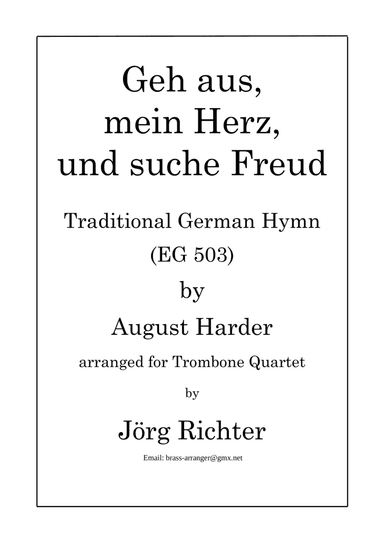 Geh aus, mein Herz, und suche Freud (EG 503) für Posaunenquartett (arr. Jörg Richter)