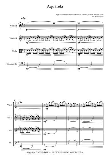 Aquarela-toquinho (arr. Fabio Britto)