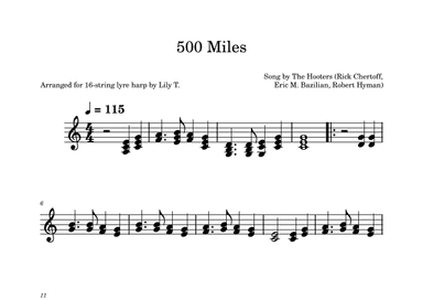 500 Miles (arr. Lily T.)
