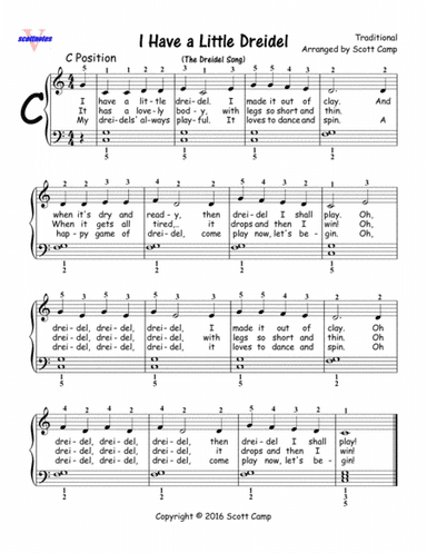 The Dreidel Song (I Have a Little Dreidel) First Year Piano (arr. Scott Camp)