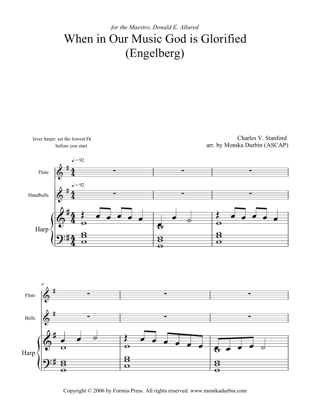 When In Our Music God Is Glorified - Handbell Solo, Flute, and Harp (arr. Monika Durbin)