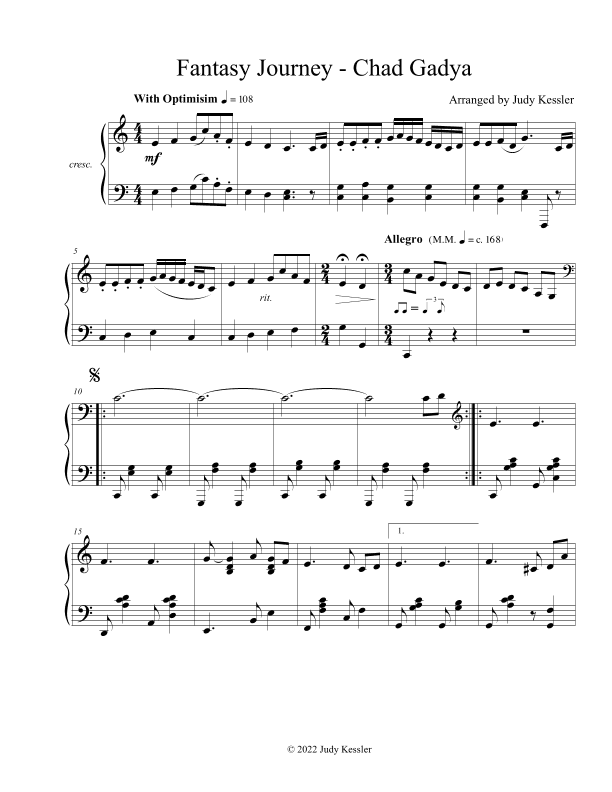 Fantasy Journey -  Chad Gadya (arr. Judy Kessler)