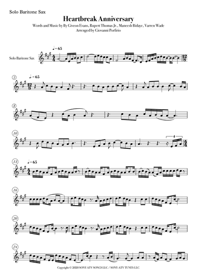 Heartbreak Anniversary (arr. Giovanni Porfirio)