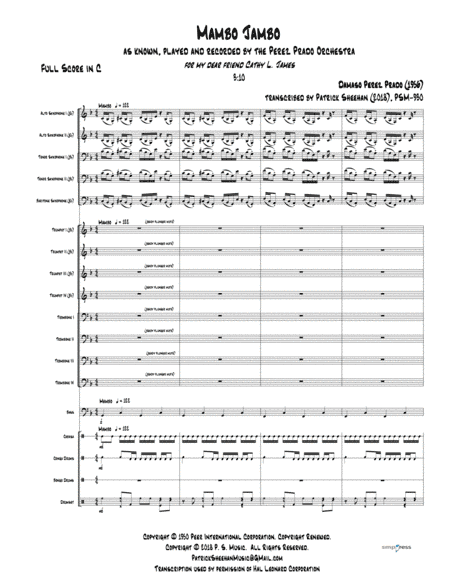 Mambo Jambo (que Rico El Mambo) (arr. Patrick Sheehan)