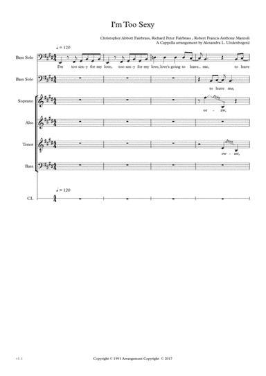 I'm Too Sexy (arr. Alexandra Louise Uitdenbogerd)