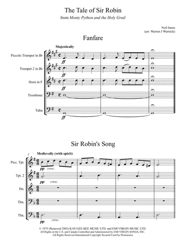 Sir Robin's Song (arr. Warren J. Wernick)