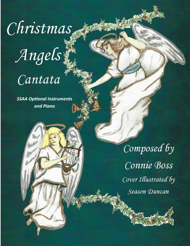 Christmas Angels SSAA Cantata with optional instruments with parts and piano