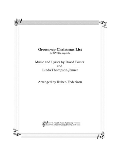 Grown-Up Christmas List (arr. A Major Music Publishing)