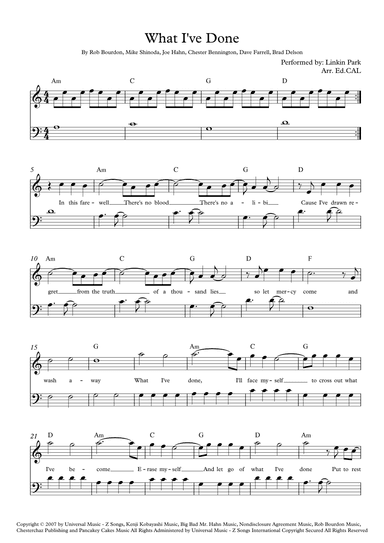What I've Done (arr. Arr. Ed.CAL)