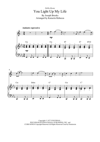 You Light Up My Life (arr. Kaiserin Rebecca)