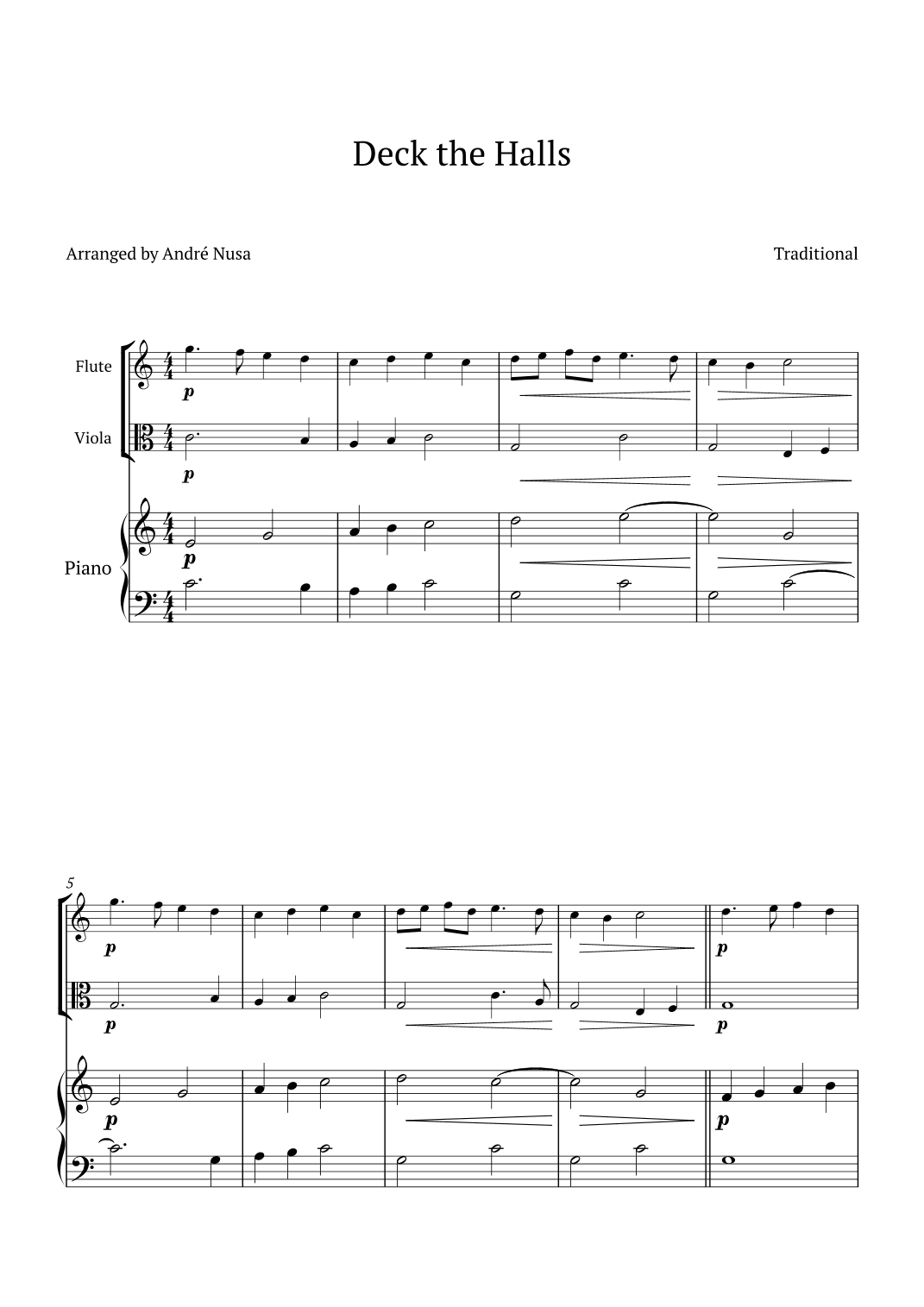 Deck the Halls (arr. André Nusa)