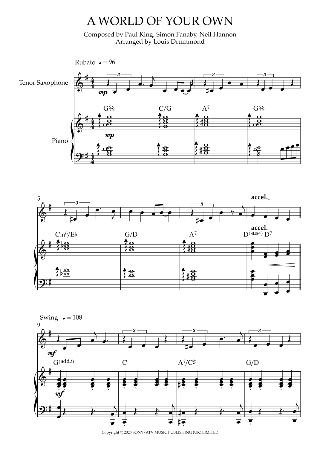 A World Of Your Own (arr. Louis Drummond)