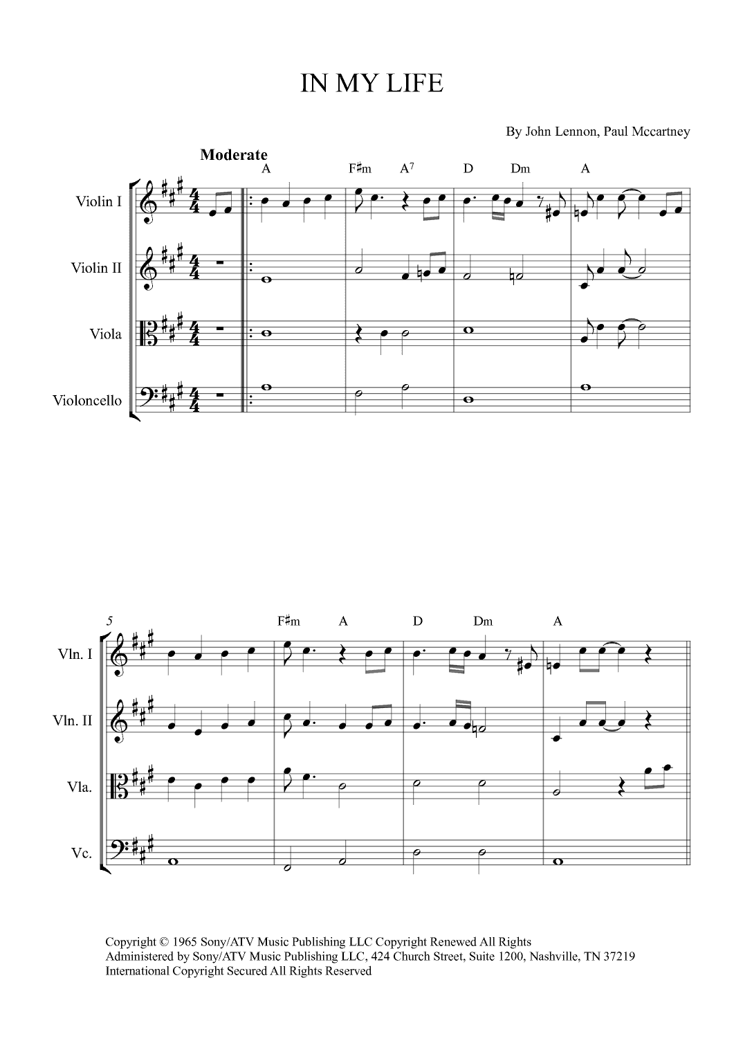 In My Life (arr. Alex Nunes Rodrigues)