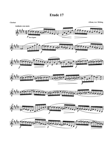 Clarinet Etude #17, Arr. Marten King (arr. Marten King)