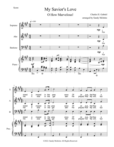 My Savior's Love (O How Marvelous) (arr. Sandy McIntire)
