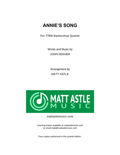 Annie's Song (arr. Matt Astle)