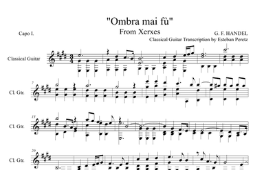 Ombra mai fù (arr. Esteban Peretz)