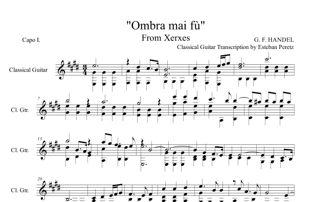 Ombra mai fù (arr. Esteban Peretz)