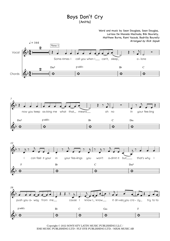 Boys Don't Cry (arr. Rick Szpak)